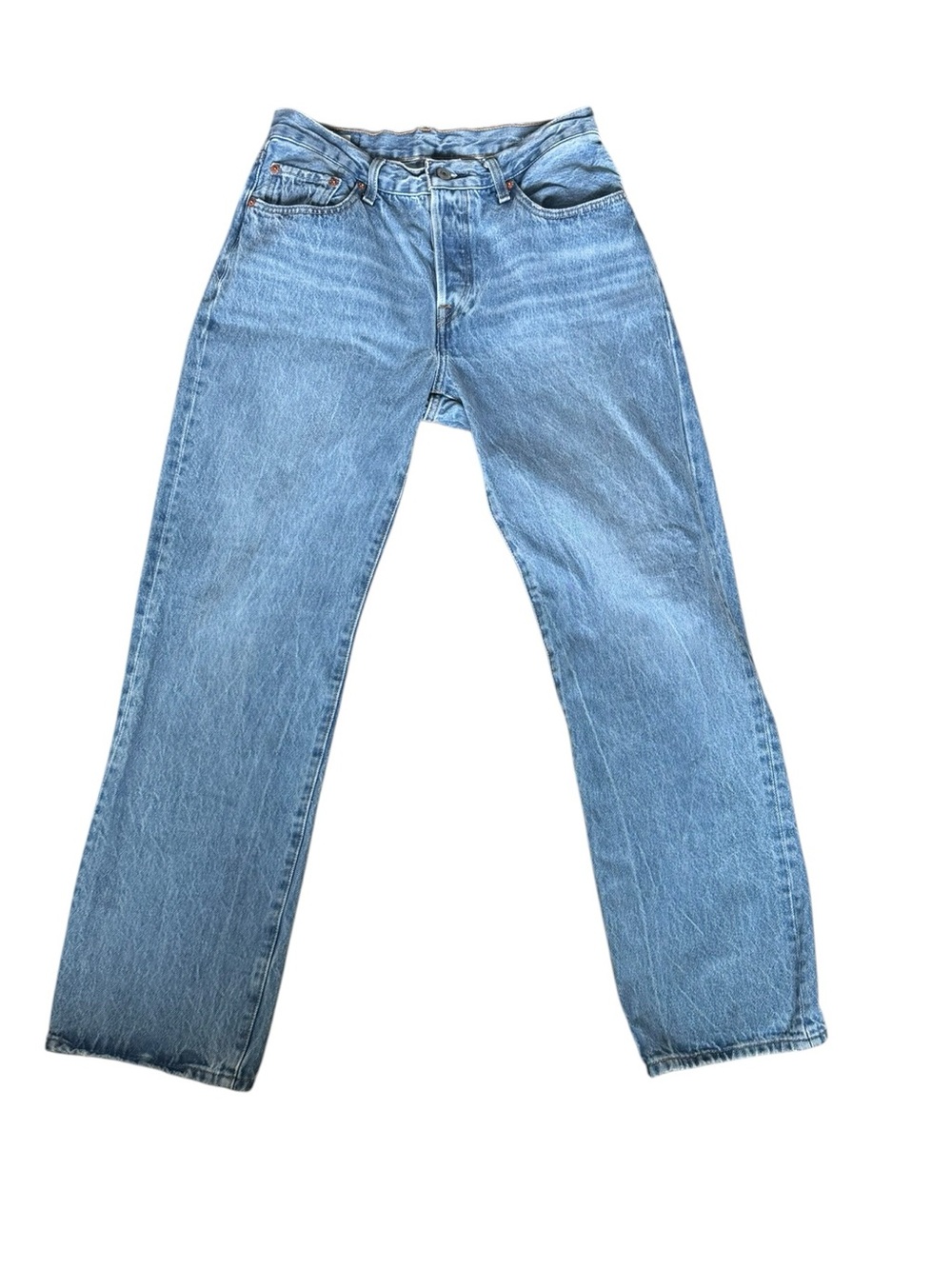 Levi’s Premium 501 Jeans W26 L30 Light Wash Straight Leg Button Fly Big E